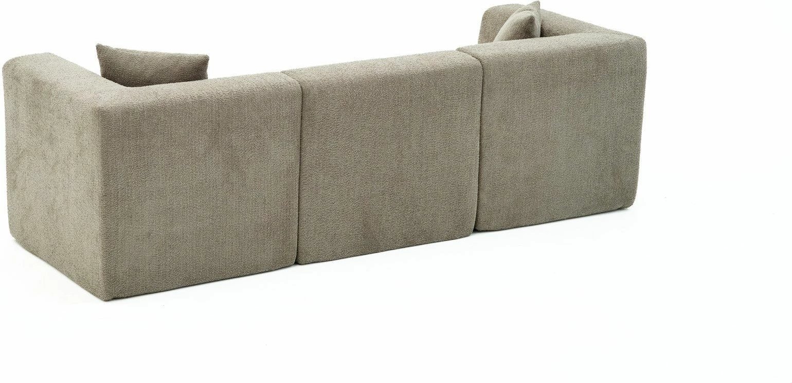 Divan treshe, ngjyrë gri, Atelier del Sofa, 3 pjesë