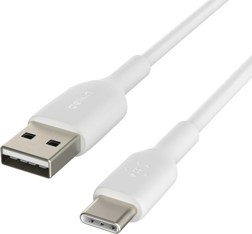 Kabëll USB Belkin CAB001BT0MWH, 0.15 m, USB A në USB C, Bardhë