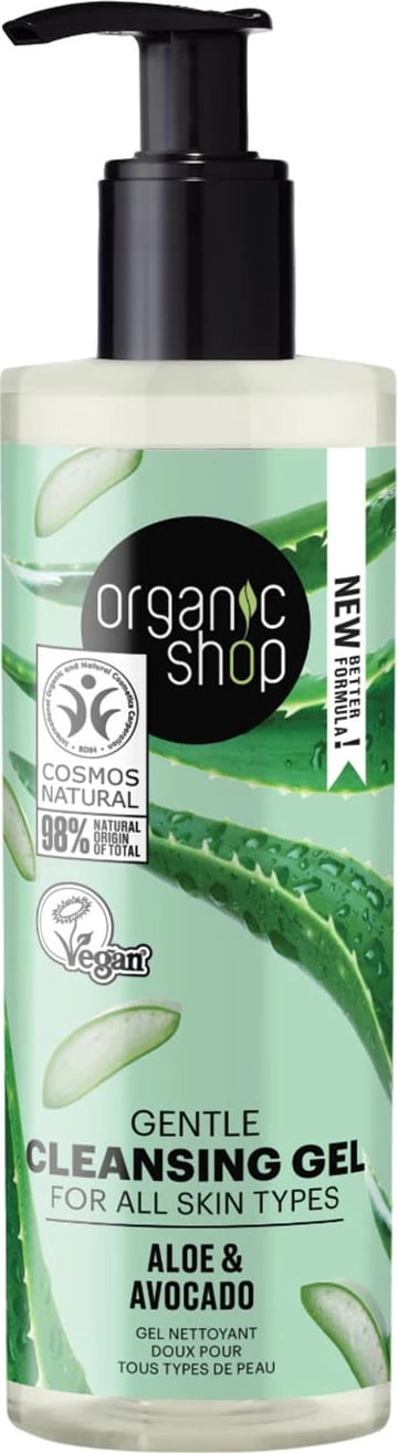 Xhel pastrues trupi unisex Organic Shop Aloe & Avocado, 200ml