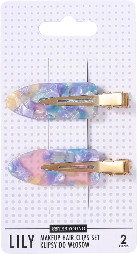 Kapëse flokësh për makeup Sister Young Lily për femra rozë kaltër 2 copë