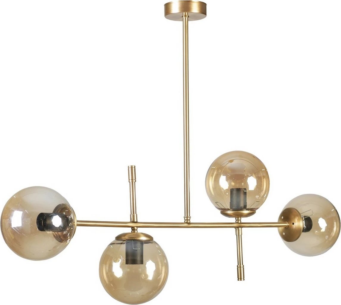 Llambë tavani Opviq Favori, 4 llamba, ngjyrë ari, xham bal