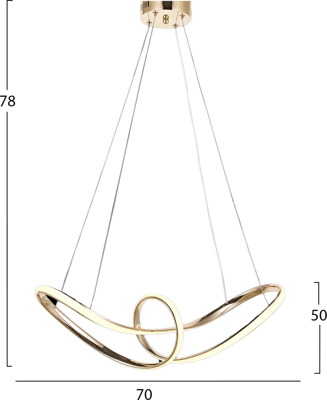 Llambë tavani LED, ngjyrë ari, FH7522.02, 70x78 cm
