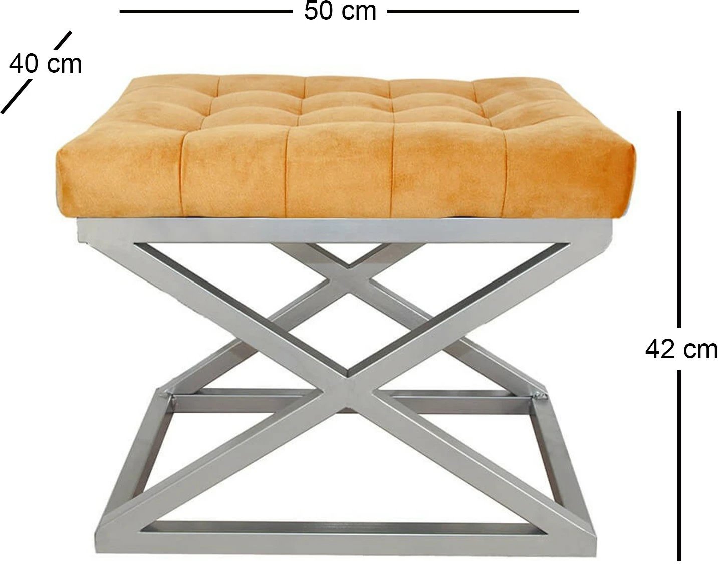 Puf Atelier del Sofa, ngjyrë argjendi dhe portokalli, Capraz