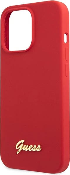 Mbështjellës Guess GUHCP13XLSLMGRE për iPhone 13 Pro Max 6.7", silikon, e kuqe Mbështjellës Guess GUHCP13XLSLMGRE për iPhone 13 Pro Max 6.7", silikon, e kuqe