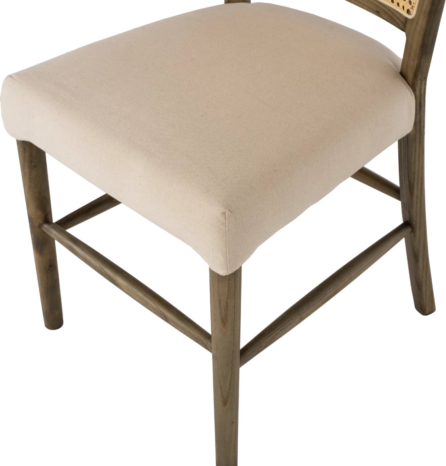 Karrige TOON dru, shpinë rattan, ulëse stof, FH9406.04, 47x52x91.5H cm