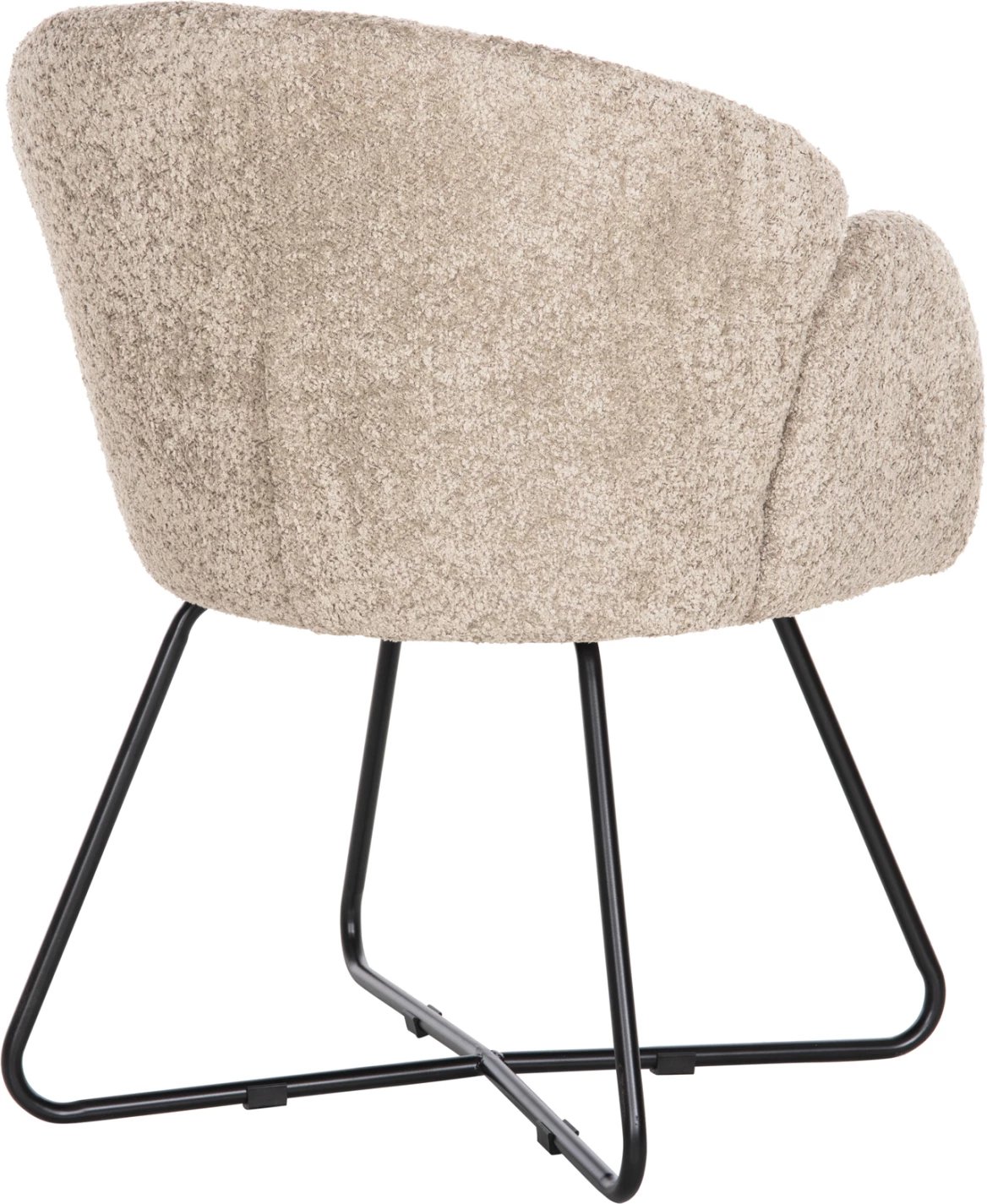 Karrige HARNIS FH9603.08, ngjyrë bezhë, bazë metalike e zezë, 59.5x64x77 cm