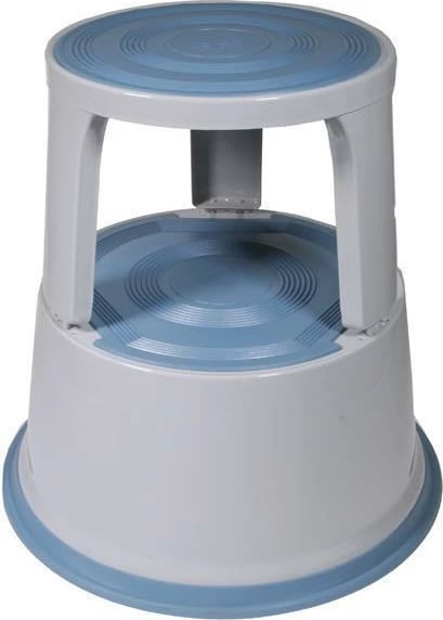 Stol plastik me rrota NEXT, H43xØ29x45cm, Gri e lehtë