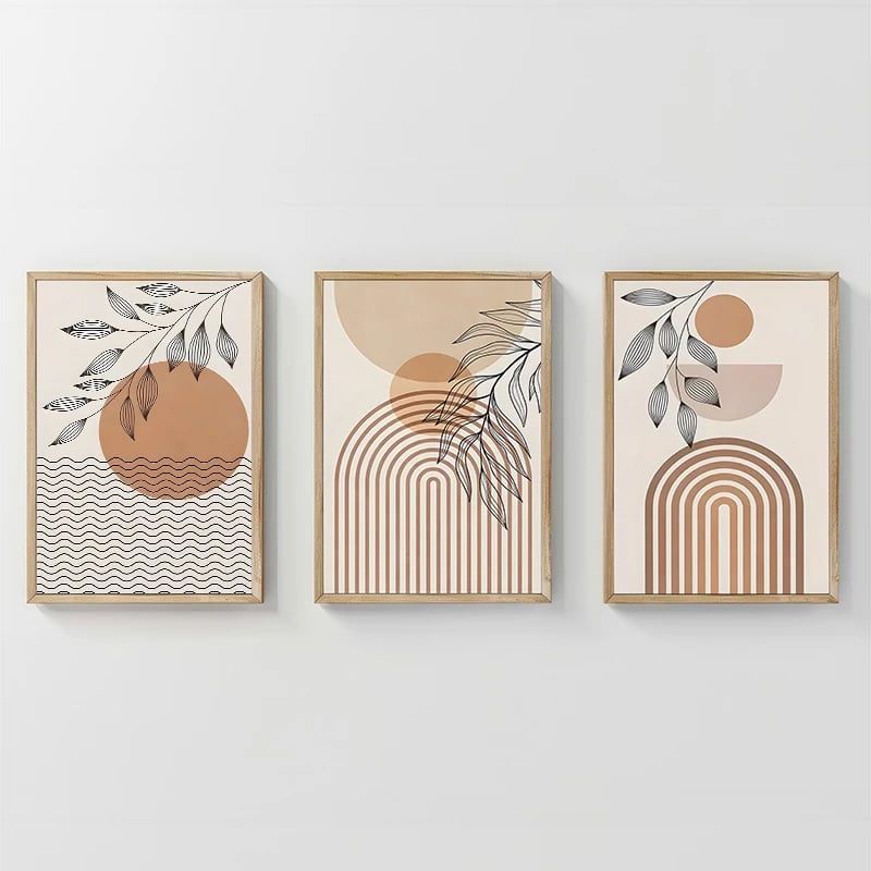 Dekor muri në kornizë Zephra triptik, printim digjital, 33x1.5x48cm