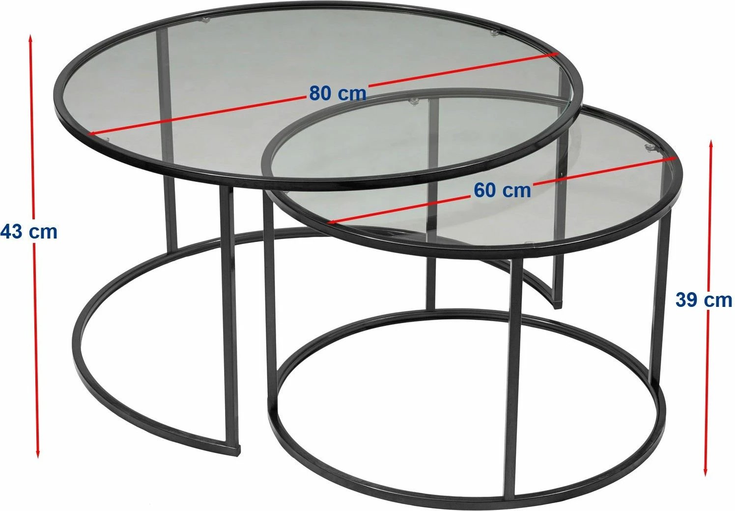 Set tavolinash kafeje Hanah Home, Tokyo 80, e zezë dhe fume