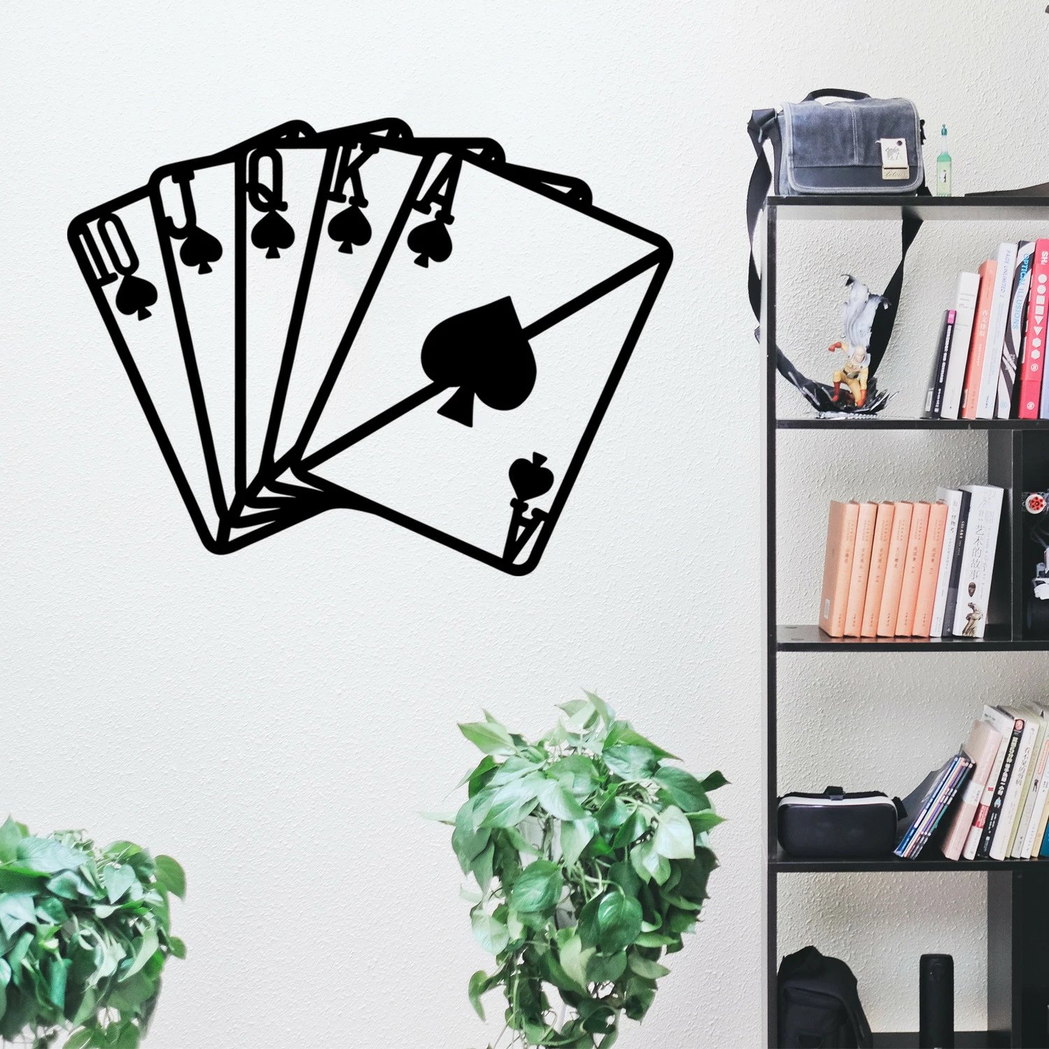 Aksesor dekorativ metalik për mur, Wallity Kare As, ngjyrë e zezë, 60x45cm