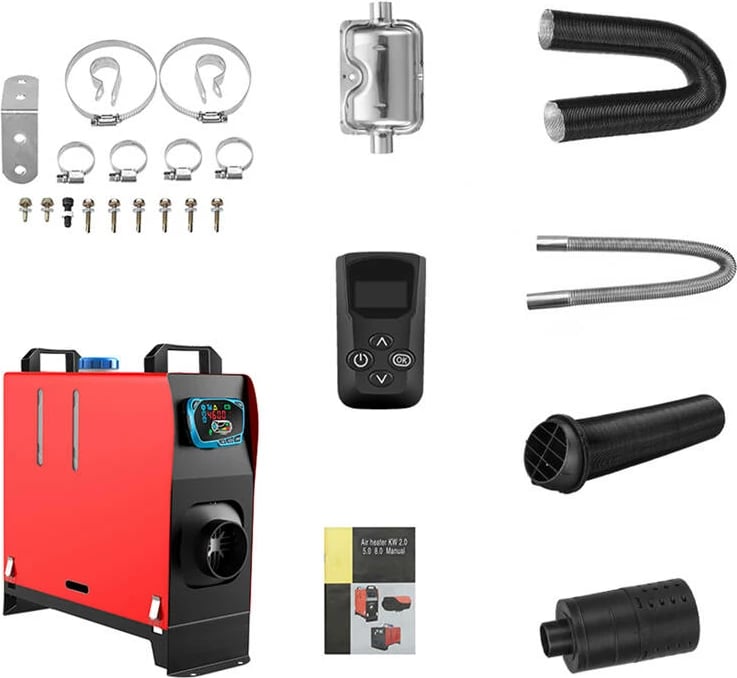Ngrohës parkimi Blitzwolf BW-AH-V1B, 5kW, 12V, Dizel, i kuq