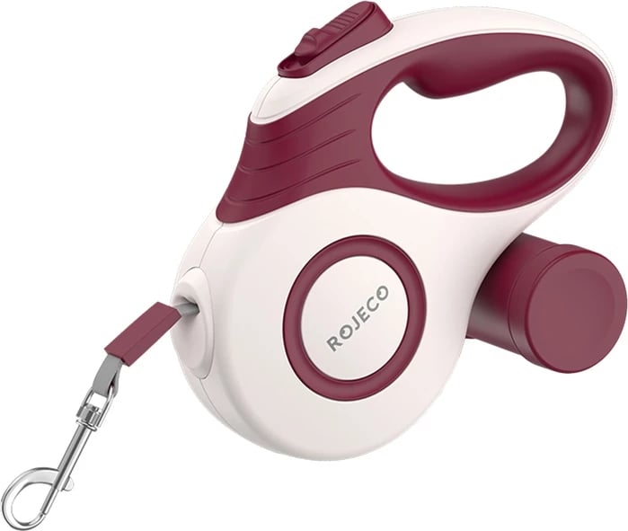 Rrip automatik për qen Rojeco A12, 5m, i kuq