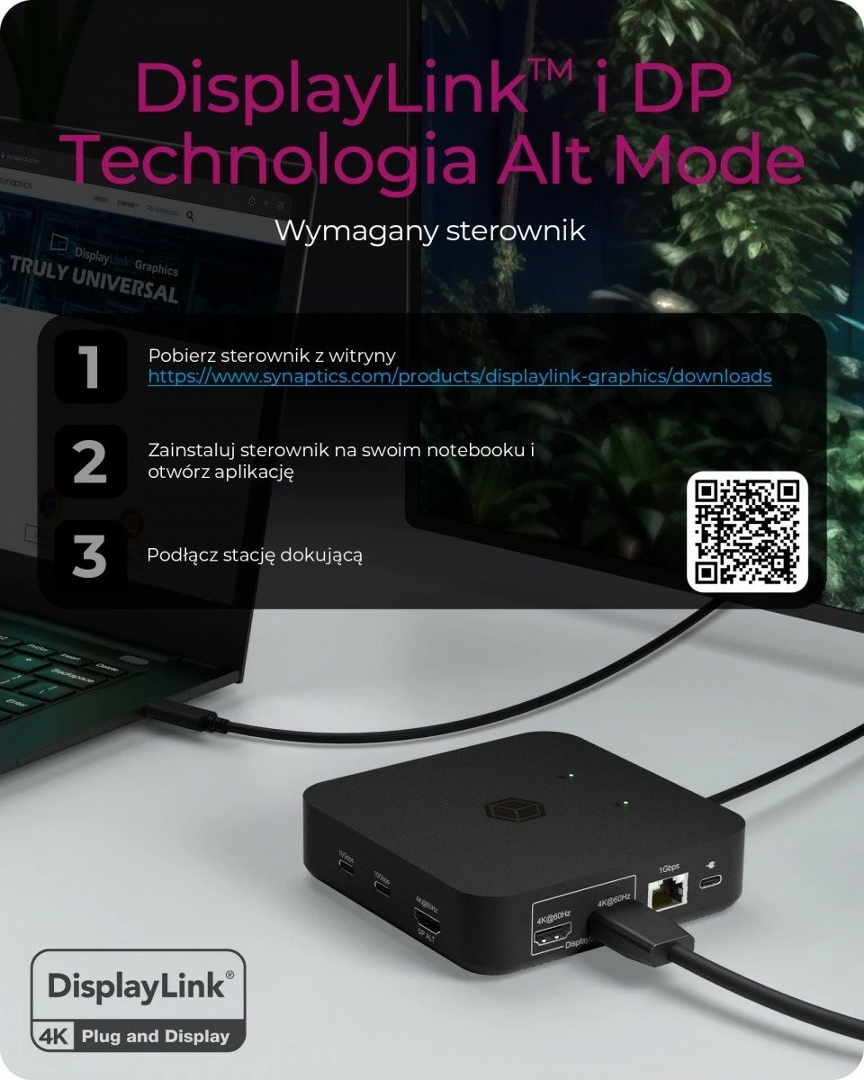 Kasë IcyBox IB-DK4090-C, 12 porte, USB Type-C, 3x HDMI, LAN, USB, Power Delivery deri 100W, e zezë