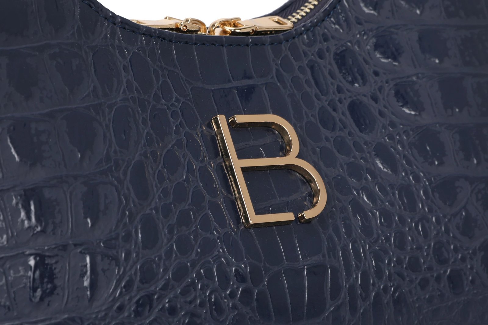 Çantë shpatullës Lucky Bees, croco ngjyrë kaltër e errët, 505