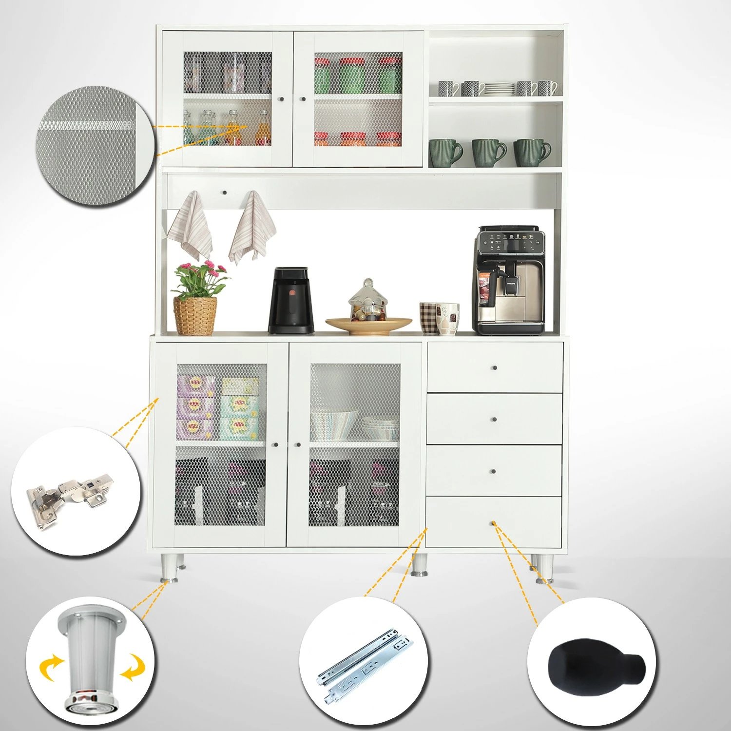 Dollap multifunksional Hanah Home, Grano 140, i bardhë