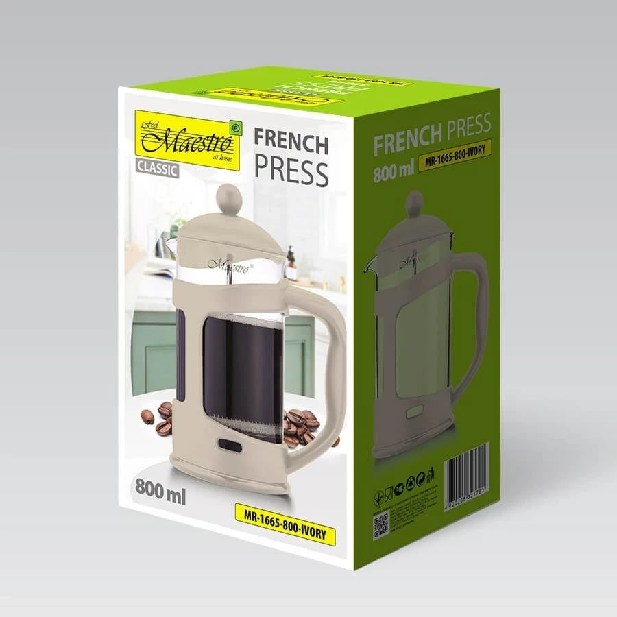French press Maestro MR-1665, 800 ml, Ivory