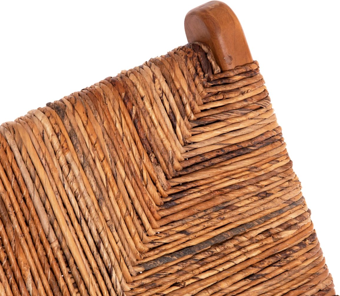 Karrige e ulët TONDO FH9914 dru TEAK & litar banane, ngjyrë natyrale, 69x74x68Hcm