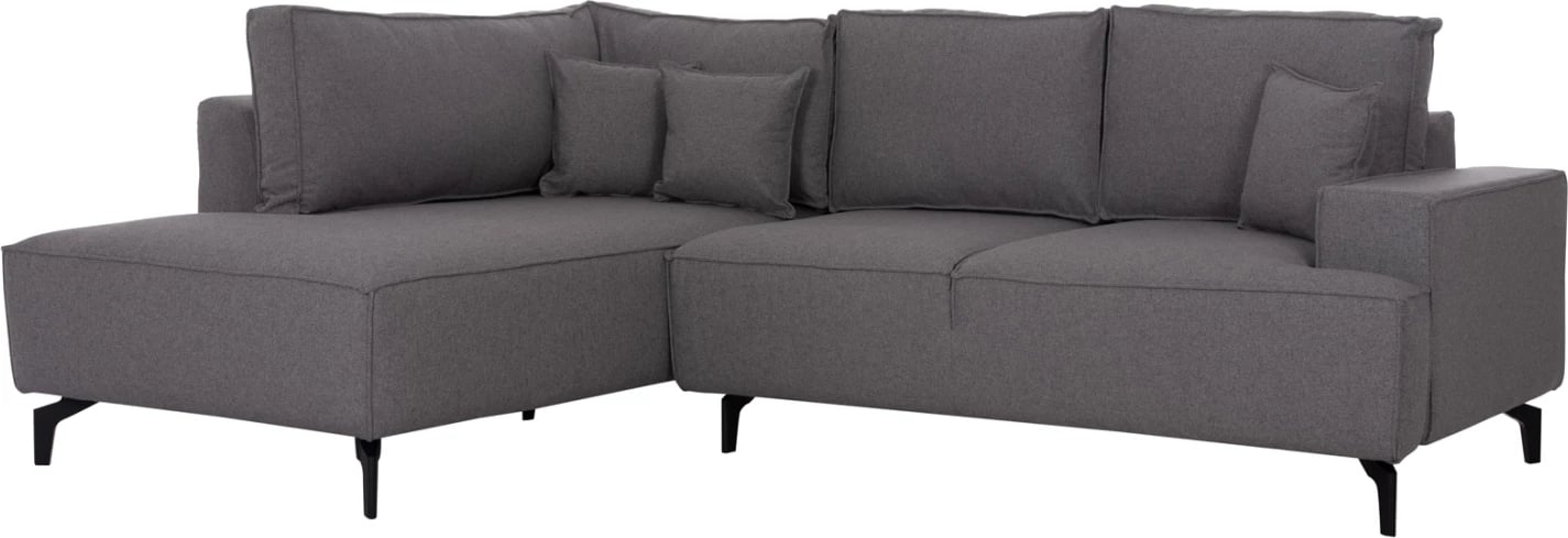 Kënd-sofë me hapësirë për depo, SAFFIRA FH3303.01L, material gri, 270x195x100cm