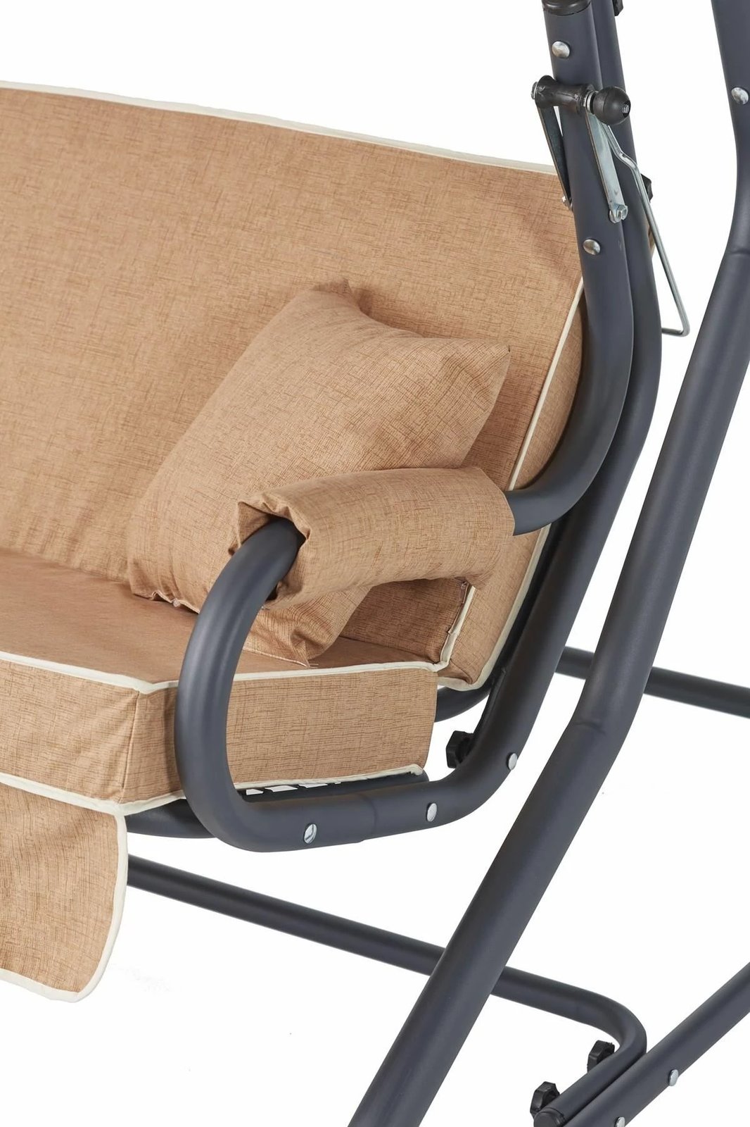 Karrige lëkundëse treshe për kopsht, Hanah Home, Olea, bezhë