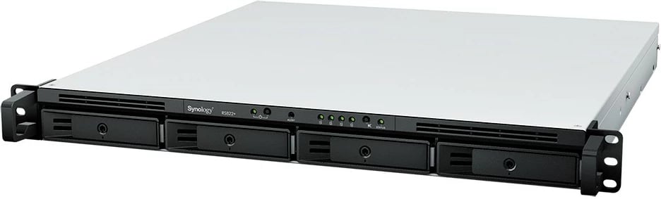 NAS server Synology RS822+, 4x HDD/SSD, 2GB RAM, 4x1GbE, Rack 1U, zi