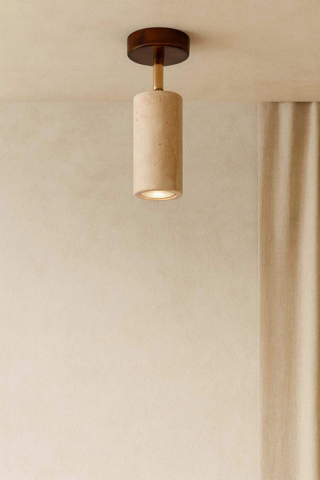 Llambë tavani prej druri, Opviq Nur, ngjyrë bezhë dhe arre