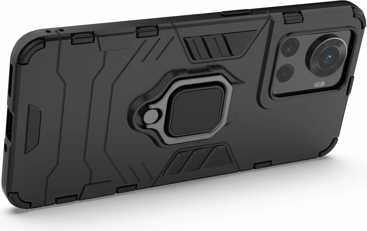 Mbështjellës Hurtel Ring Armor për OnePlus Ace, me dorezë magnetike, i zi