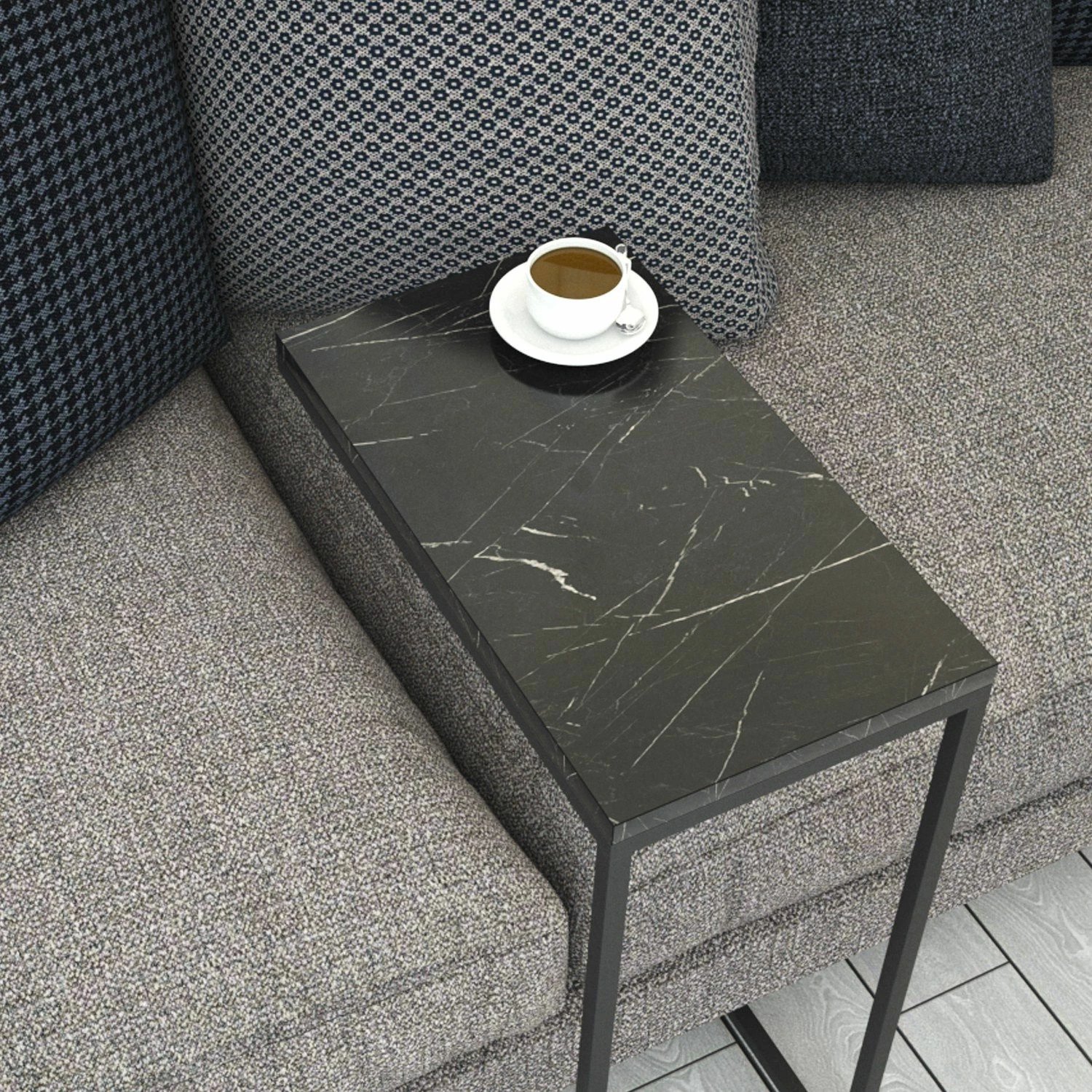 Tavolinë anësore Hanah Home, Callen, mermer i zi