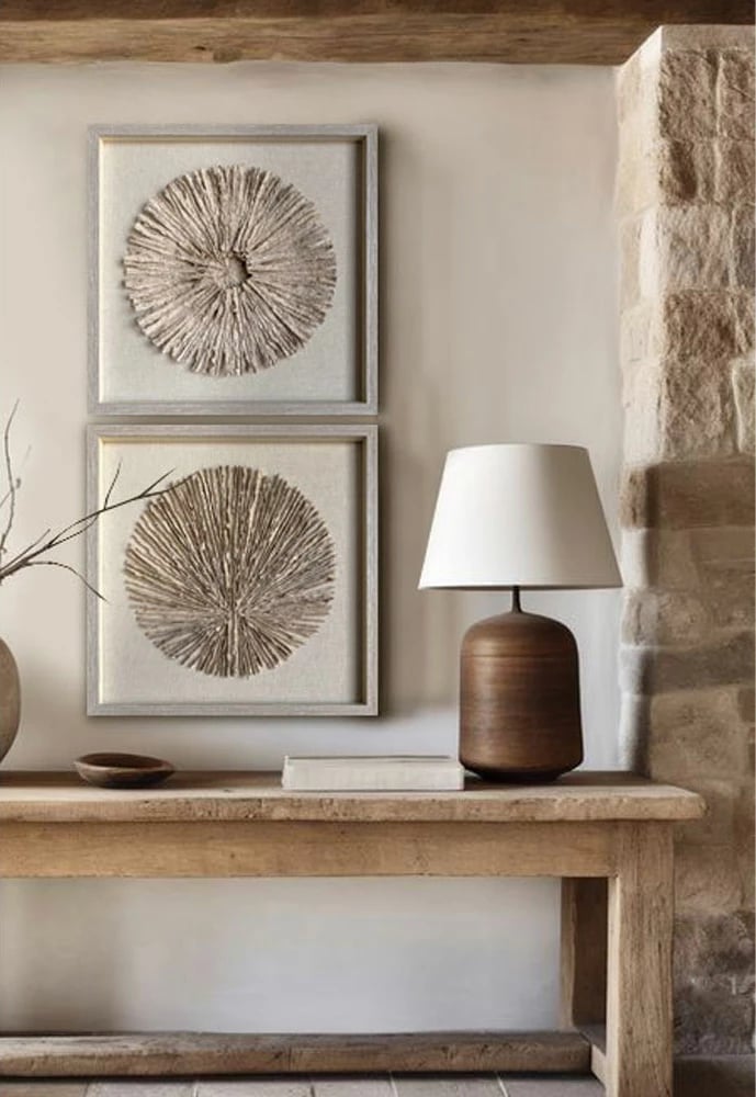 Dekor pikture PURE EARTH, letër, xham, bezhë-natyrale, 60x60x4cm