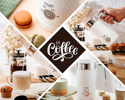 Shkumues qumështi Adler AD 4494 500W 300 ml 4 funksione ngrohje dhe shkumëzim, i bardhë