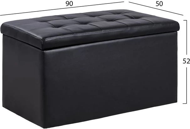 Karrige për bar me hapësirë ruajtëse Punk e zezë FH279.01 90x50x52 cm