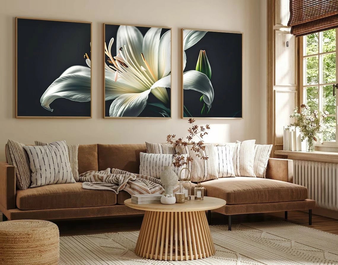 Pikturë dekorative me kornizë, MDF, 3 pjesë, Wallity, Huhu224, 50x70cm