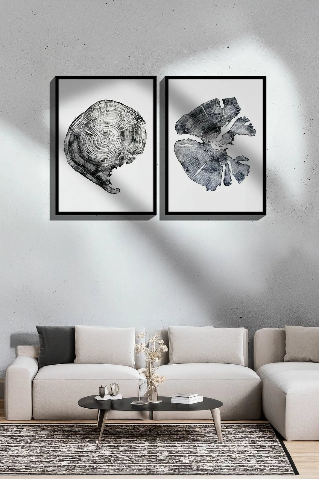 Piktura dekorative me kornizë (2 copë), Wallity, Ersy2Lımodel15-Sıyah