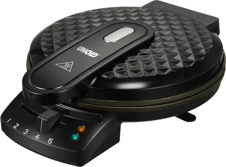 Aparat waffle UNOLD 48235 Diamant, 20 cm, termostat i rregullueshëm, i zi