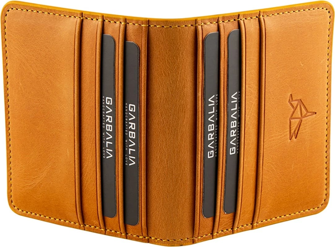 Portofol për burra, lëkurë natyrale, ngjyrë mustard, Zoozie Bags Regina