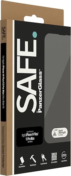 Mbrojtës ekrani xhami i temperuar PanzerGlass SAFE, për iPhone 14 Plus / 13 Pro Max