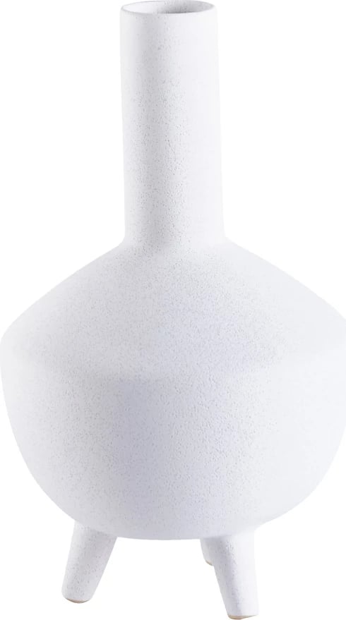 Vazo Ifigenia, qeramike, e bardhë, 21x21x35cm