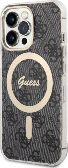Set mbështjellës Guess GUBPP13XH4EACSK me karikues wireless për iPhone 13 Pro Max, 4G Print, i zi