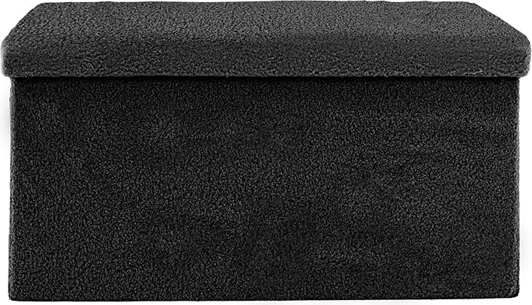 Stool-trunk Forward, stof bouclé anthracite, 76x38x38cm, set prej 4 copësh