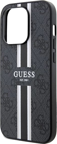 Mbështjellës Guess 4G Printed Stripes MagSafe për iPhone 15 Pro Max, i zi