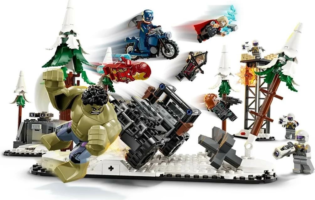 Set LEGO Marvel Avengers 76291, 613 pjesë, për fëmijë 10+, me minifigura Hulk, Iron Man, Thor, Black Widow, Captain America, Hawkeye, ushtarë Hydra