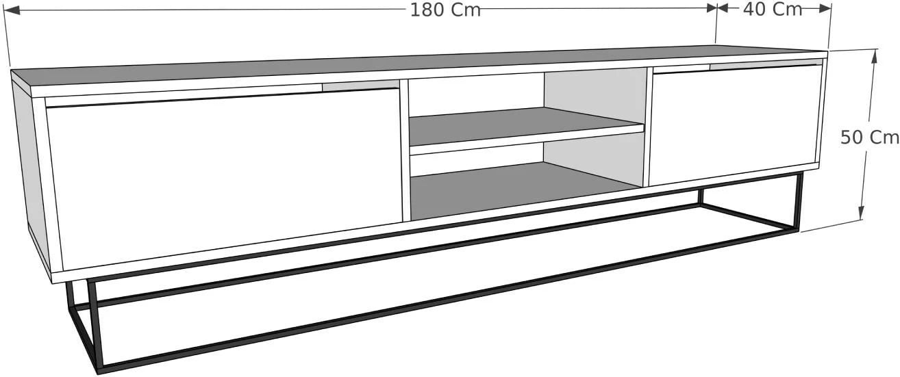 Komodë TV Hanah Home Escape 180, ngjyrë e zezë, travertin