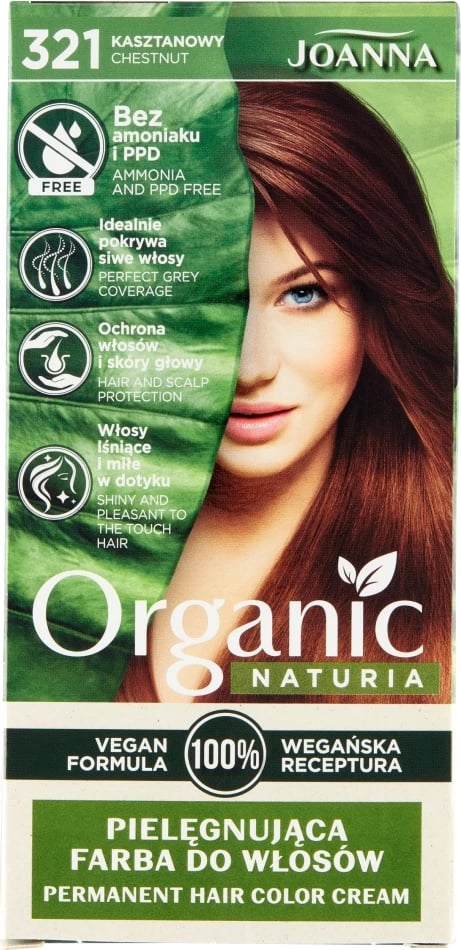 Ngjyrë për flokë Joanna Naturia Organic 321 Chestnut për femra