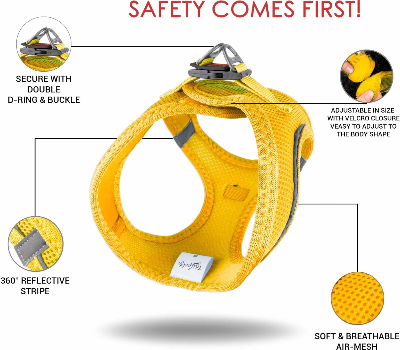 Parzmore për qen, Air-Mesh, e verdhë