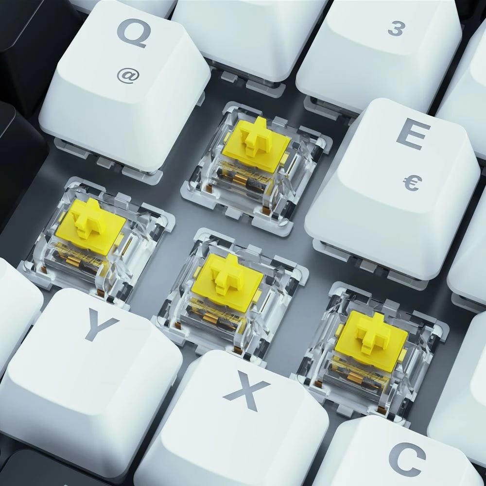 Tastierë mekanike Sharkoon SKILLER SGK50 S3, Gateron Yellow, RGB, 75%, RU, e bardhë