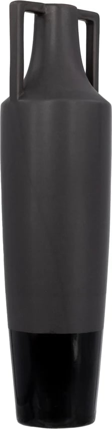 Vazo AIMA, qeramike, antracit mat, bazë silver gun, 14x14x49cm