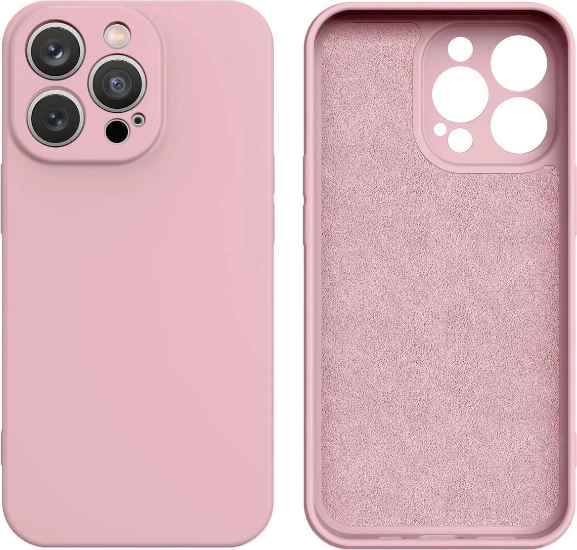 Mbështjellës silikoni Hurtel për iPhone 16e, Rozë