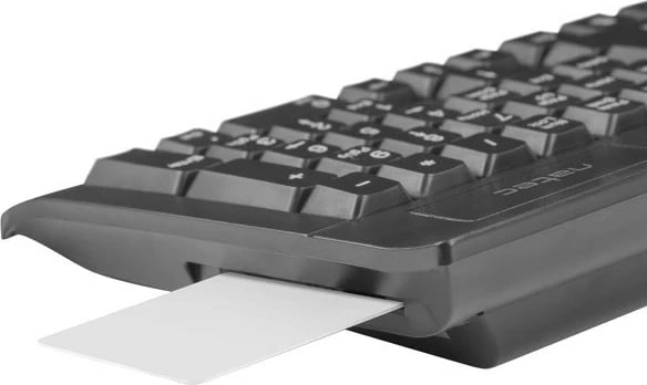 Tastierë Natec Moray me lexues Smart ID Card, me kabllo, USB, e zezë