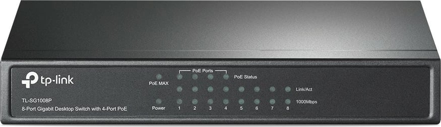 Switch TP-Link TL-SG1008P, 8 porta, PoE, Gigabit, metalik