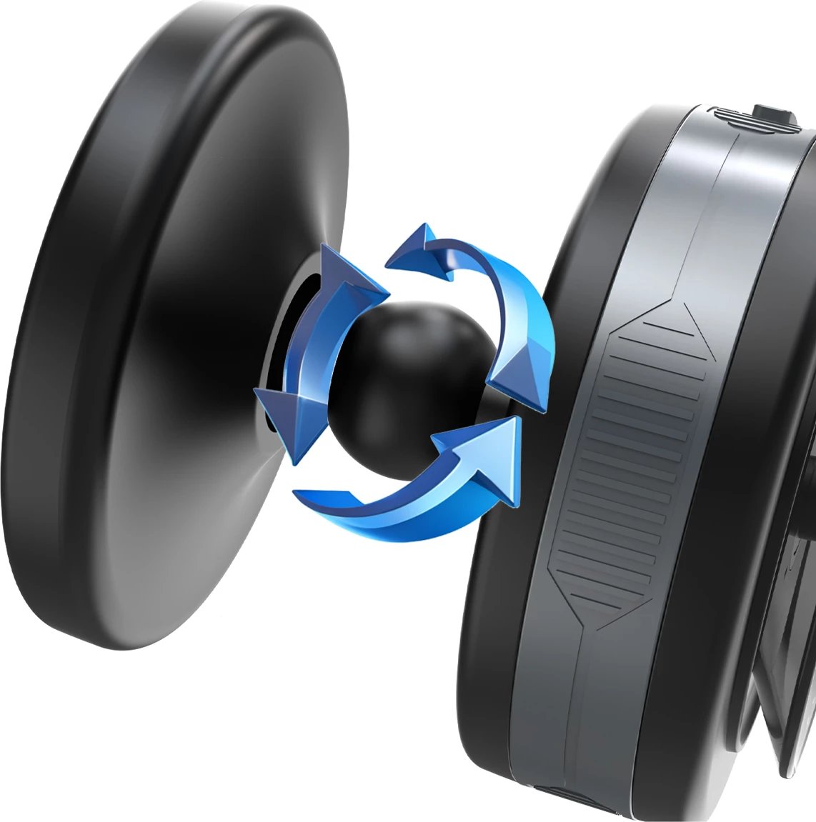 Mbajtës veture me karikues Qi, Wozinsky WUSQ-01, MagSafe kompatibil, 15W, montim me kupë thithëse për xham/panel, rrotullim 360°, USB-C, kabllo 1m, zi