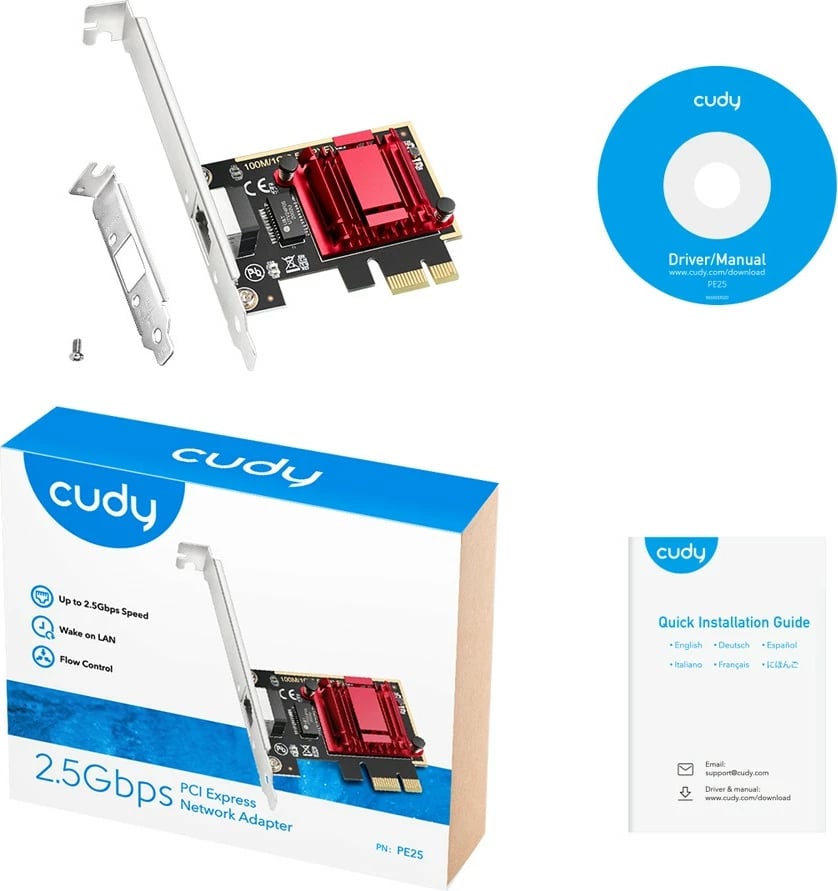Kartë rrjeti Cudy PE25, PCI Express, Ethernet, 2.5Gbps